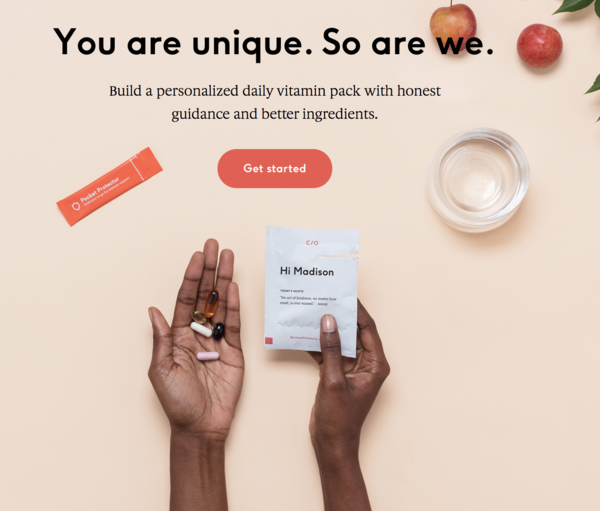 Care/of's personalized daily vitamin packs